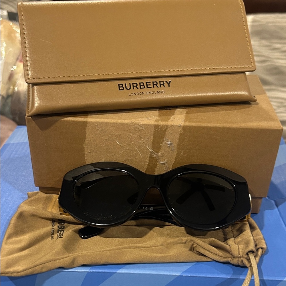 Burberry Black Oval Sunglasses